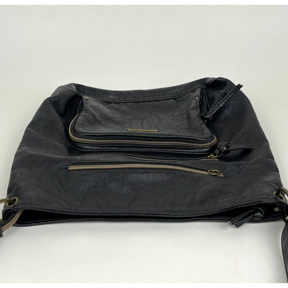 Stone & Co. Black Faux-Leather Crossbody Bag Purse - Picture 3 of 12